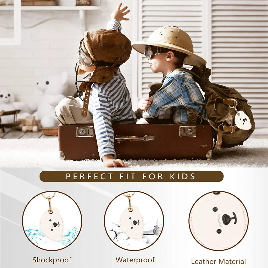 Leather Tracker Keychain with Wrist Strap - Animals