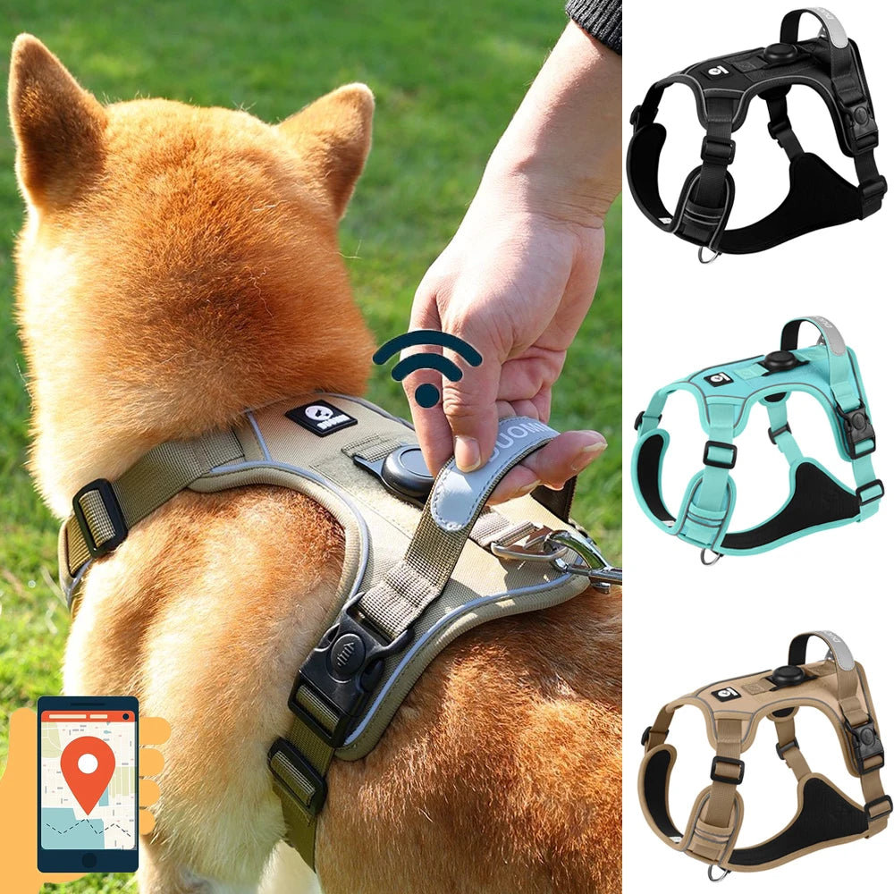 Tactical Dog Harness with Tracker Holder