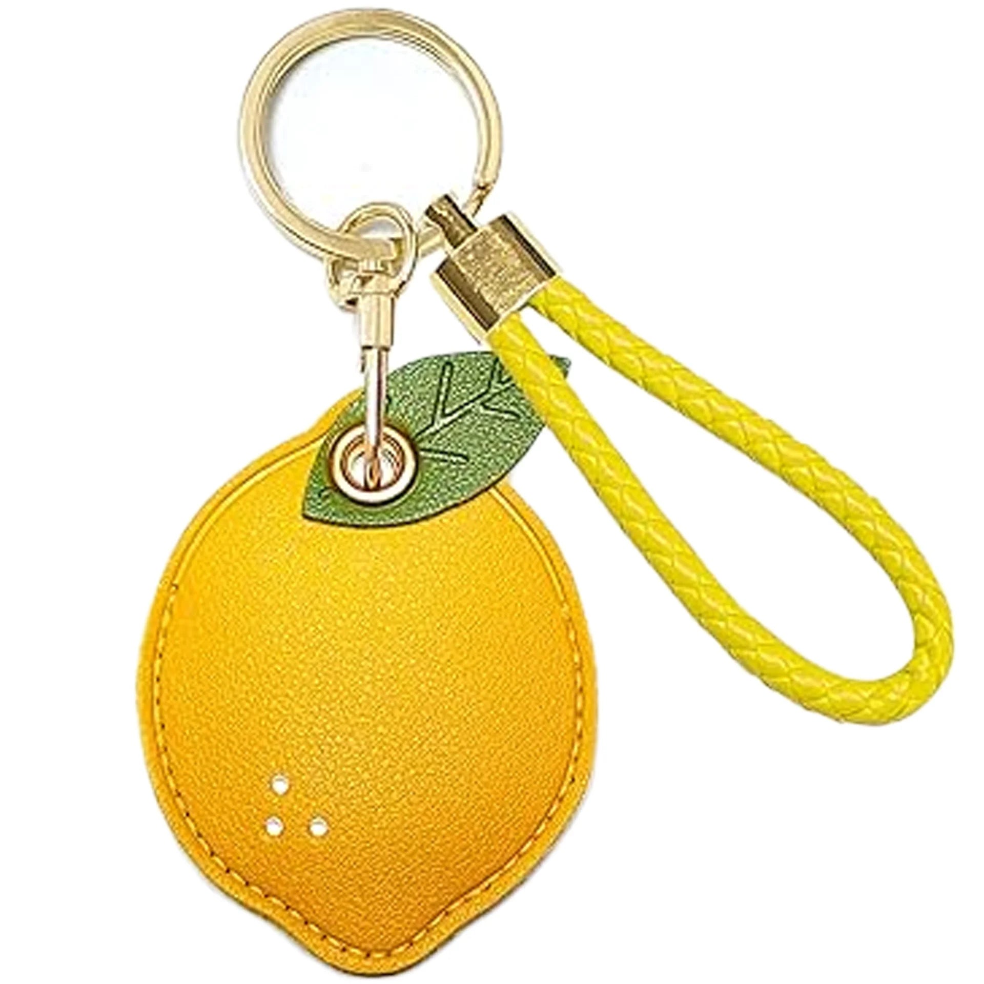 Leather Tracker Keychain with Wrist Strap - Fruits