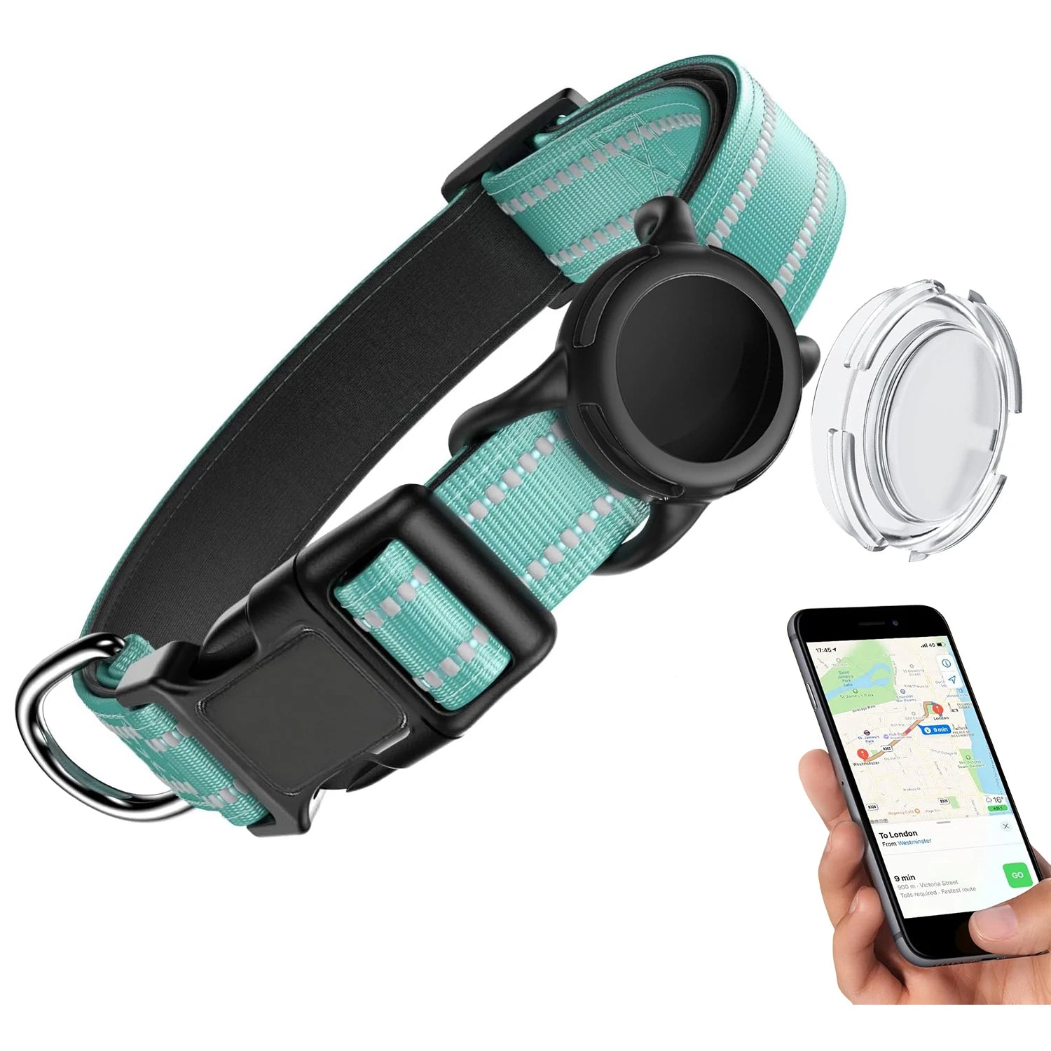 Waterproof Dog Collar with Tracker Holder