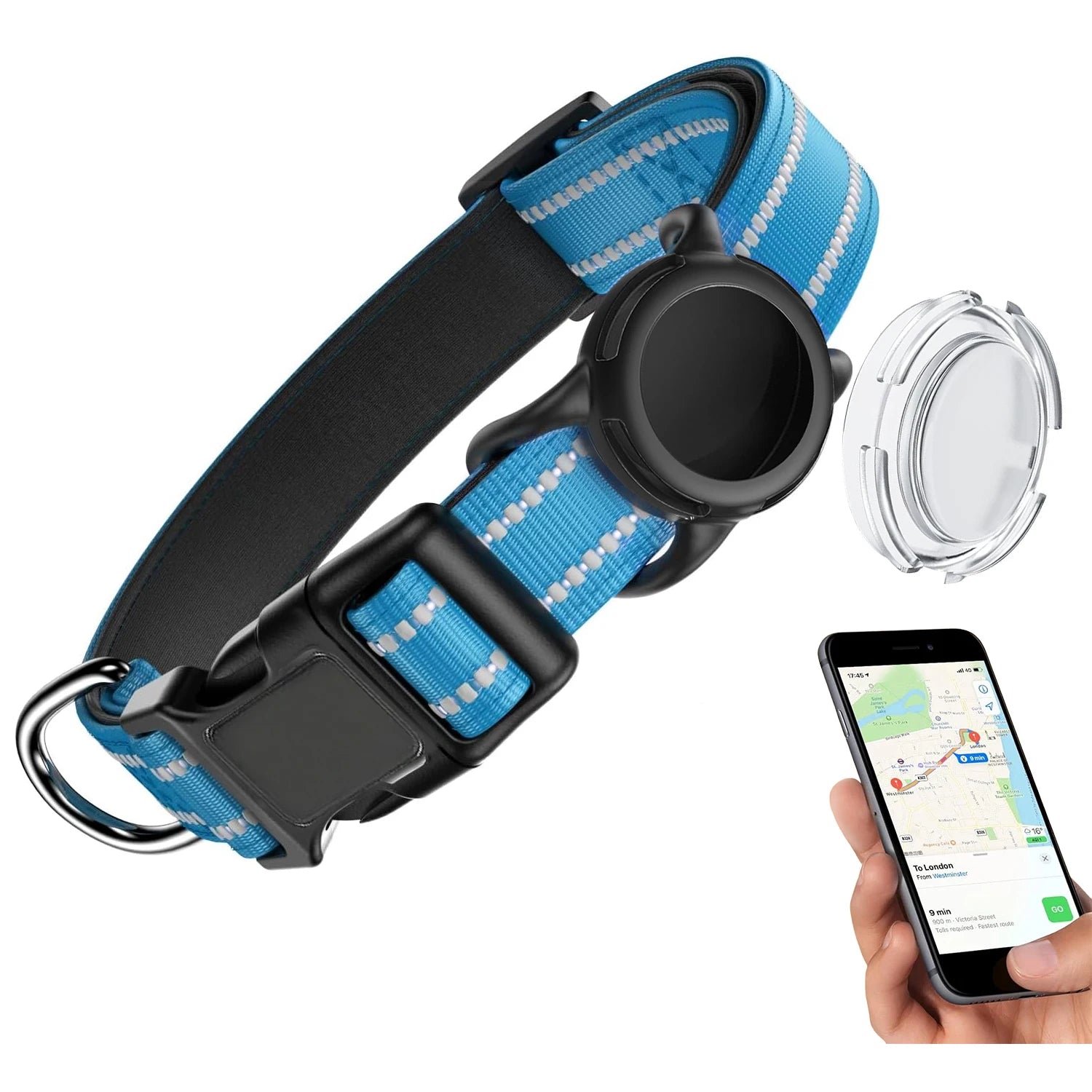 Waterproof Dog Collar with Tracker Holder