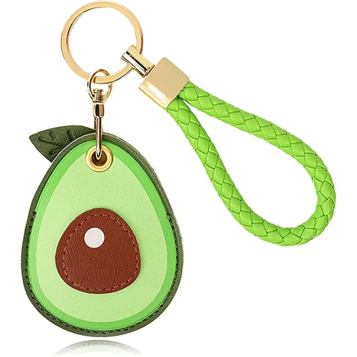 Leather Tracker Keychain with Wrist Strap - Fruits