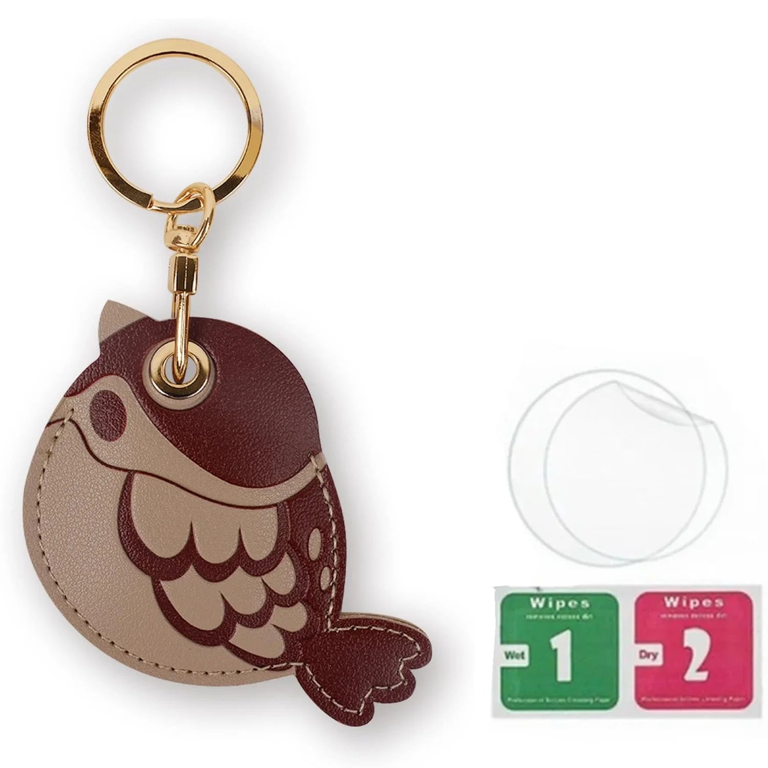 Leather Tracker Keychain with Wrist Strap - Animals