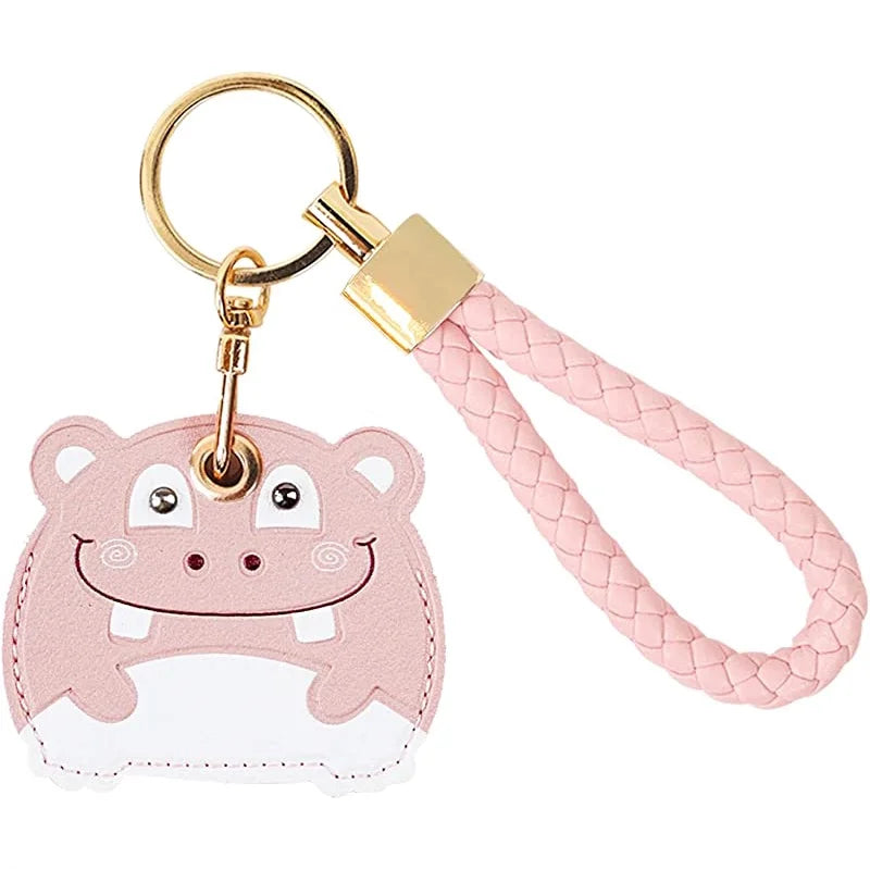 Leather Tracker Keychain with Wrist Strap - Animals