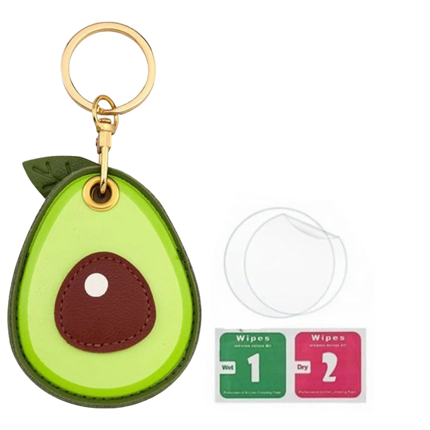 Leather Tracker Keychain with Wrist Strap - Fruits