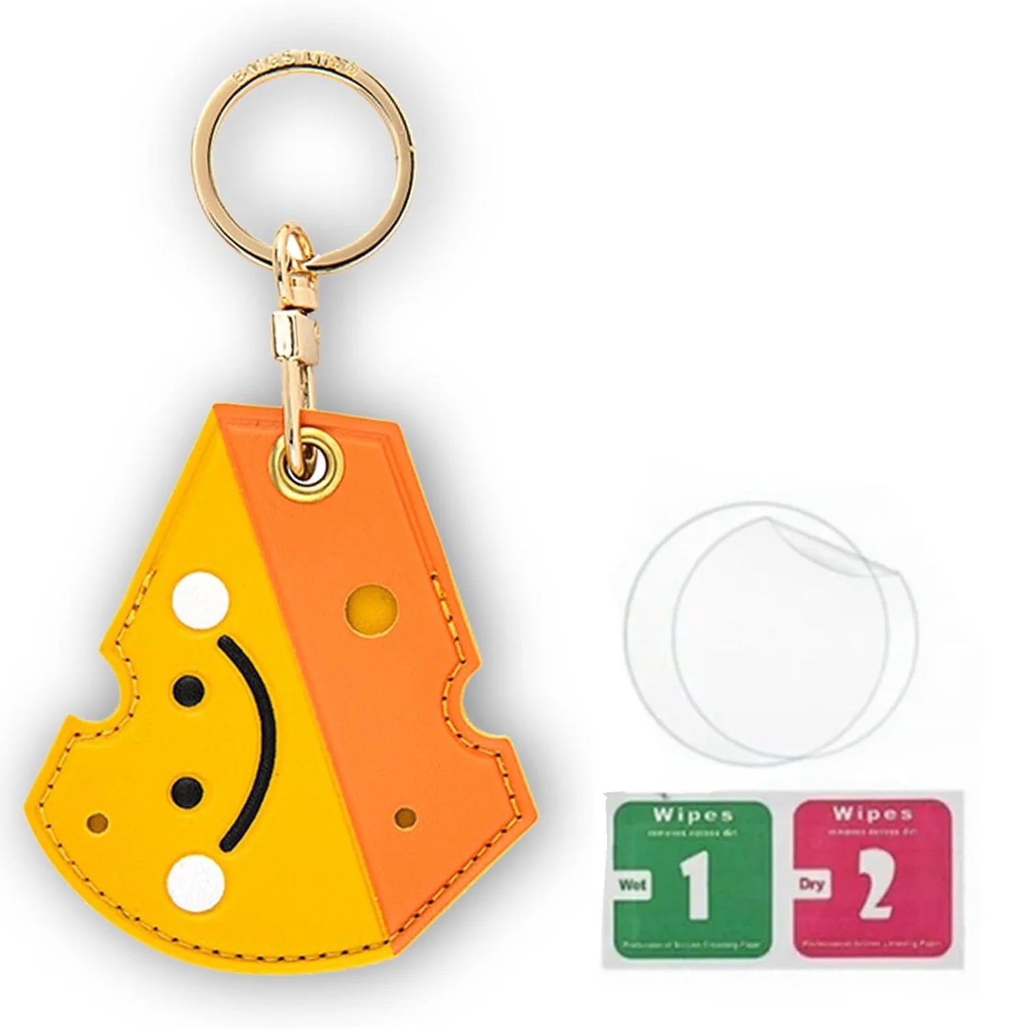 Leather Tracker Keychain with Wrist Strap - Fruits
