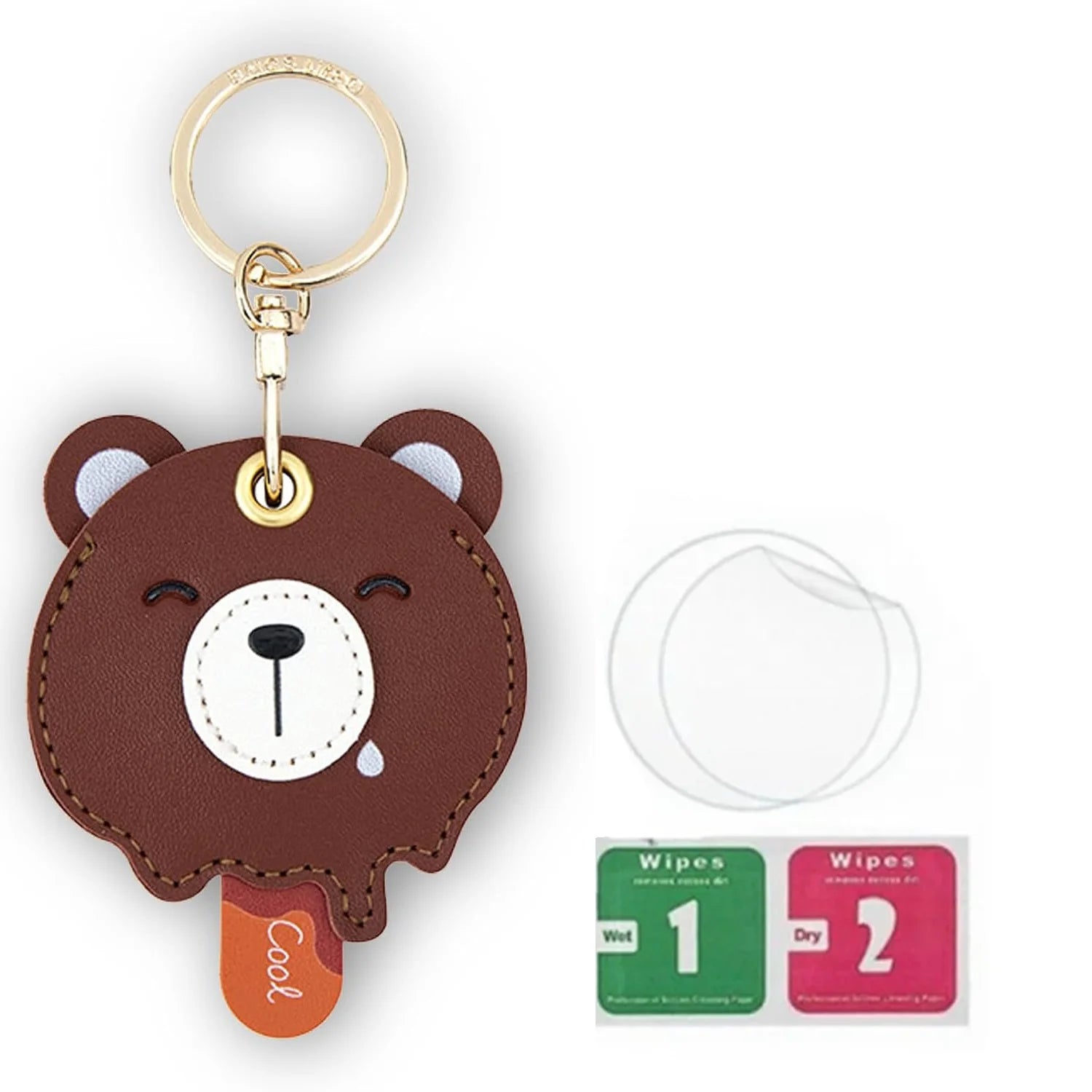 Leather Tracker Keychain with Wrist Strap - Animals