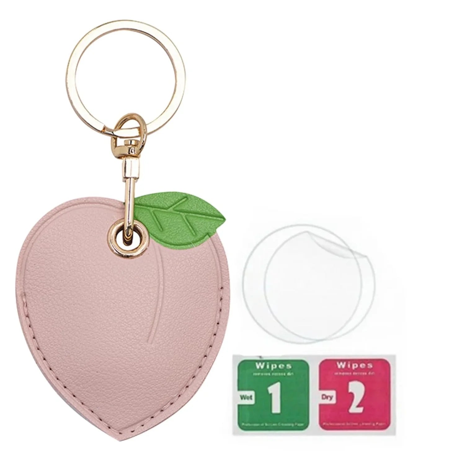 Leather Tracker Keychain with Wrist Strap - Fruits