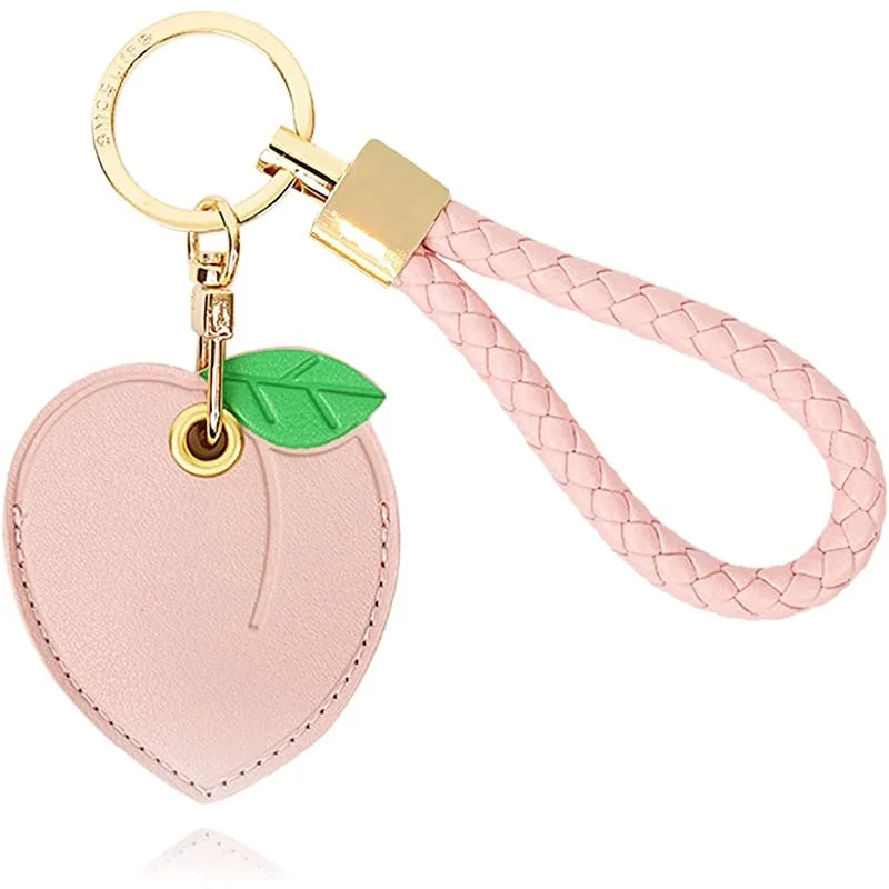 Leather Tracker Keychain with Wrist Strap - Fruits