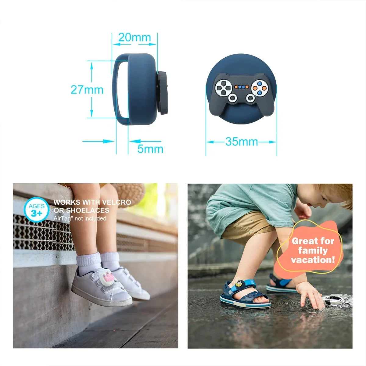 Kids Shoe Tracker Holder (Silicone Lace Clip)