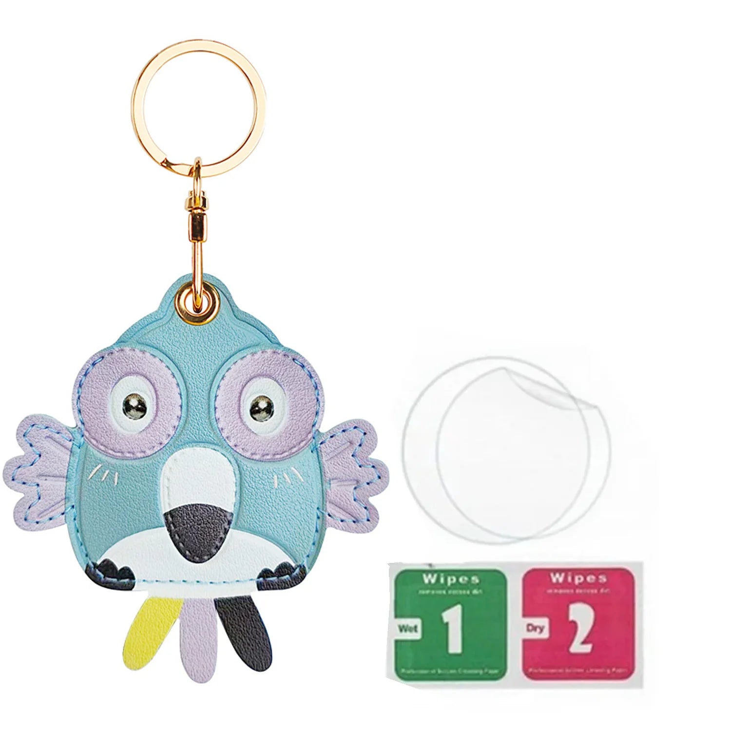 Leather Tracker Keychain with Wrist Strap - Animals