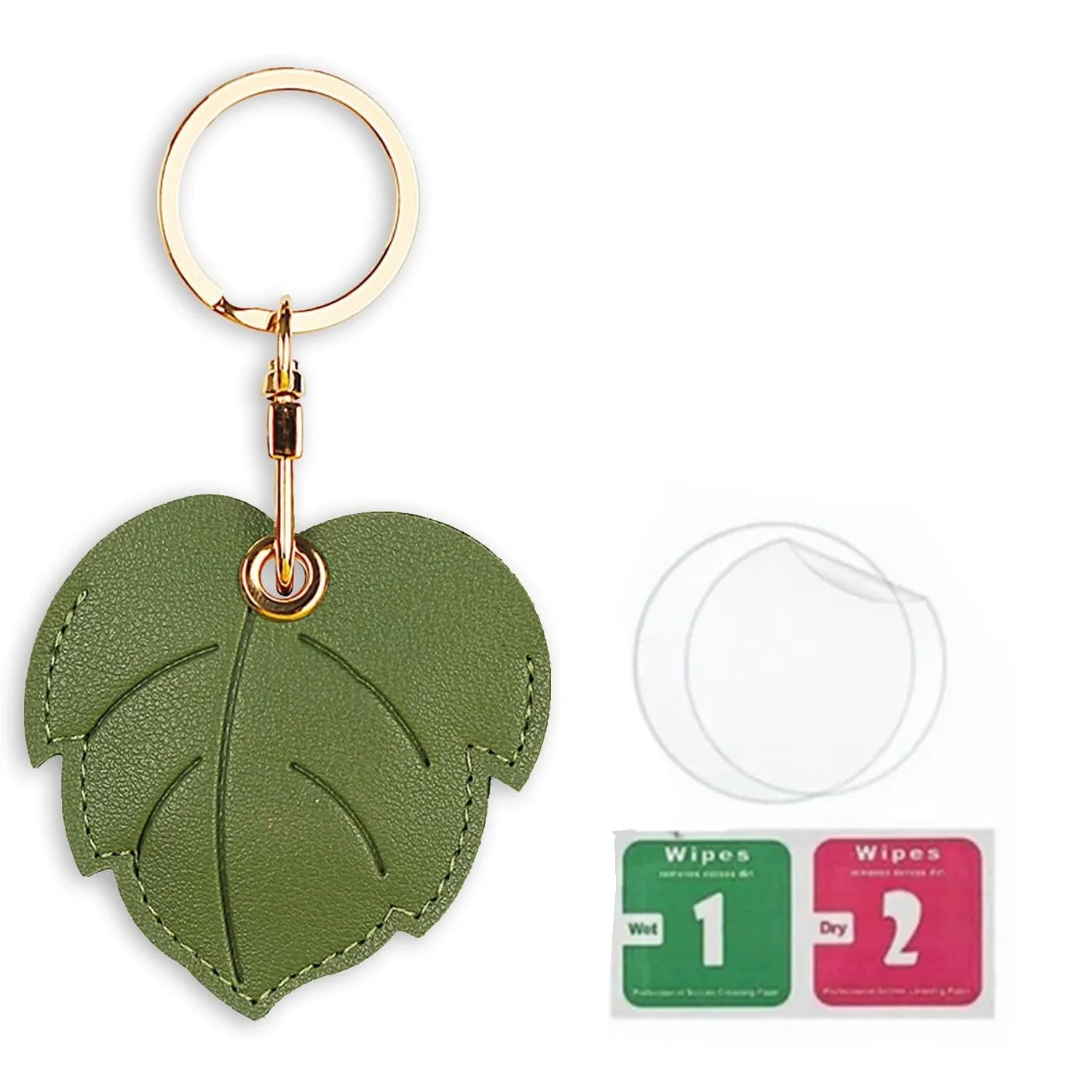 Leather Tracker Keychain with Wrist Strap - Fruits