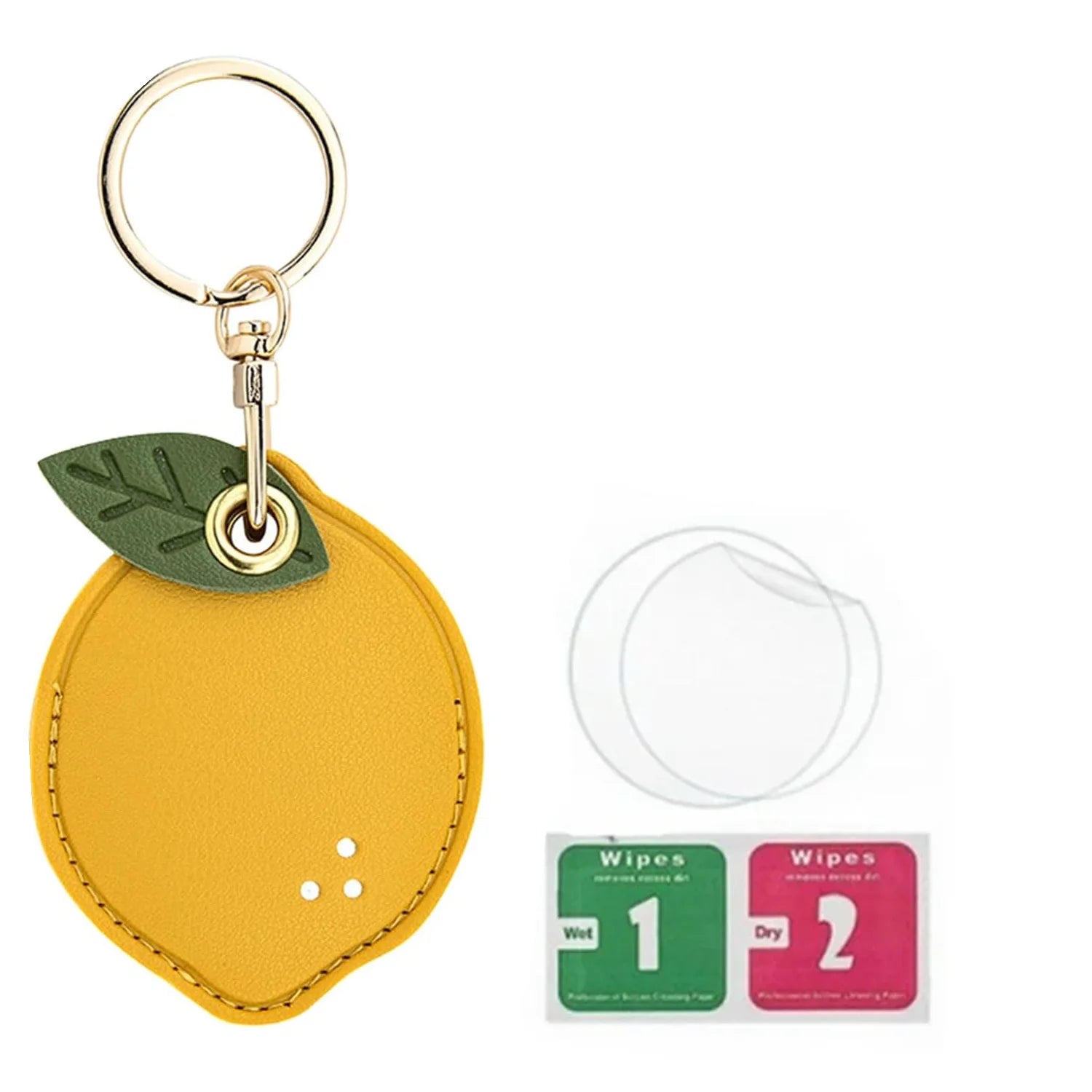 Leather Tracker Keychain with Wrist Strap - Fruits