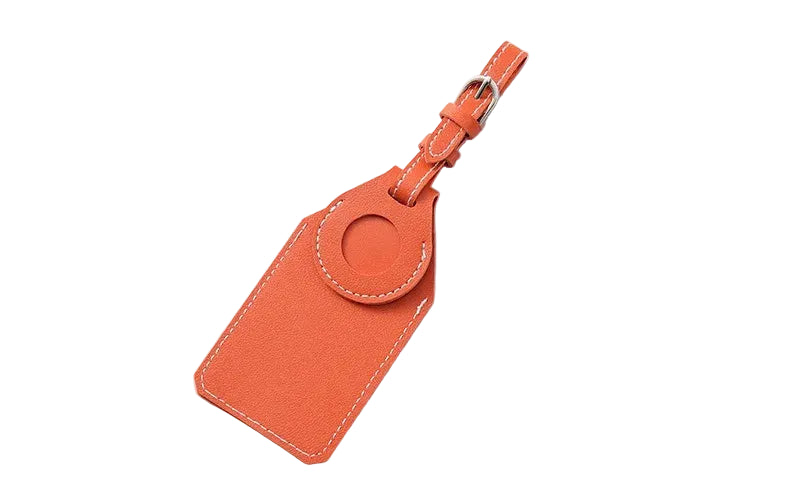 Leather Luggage Tag with Tracker Holder